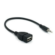 3.5mm (1/8 inch) AUX Audio Plug Male to USB 2.0 Female OTG Adapter Converter Cable for Playing Music with U-Disk in Your Car