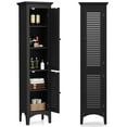 thumbnail image 1 of Costway 63" Tall Bathroom Cabinet with 2 Louvered Doors & Adjustable Shelf, Elevated Legs Black, 1 of 10