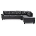 thumbnail image 2 of Contemporary Home Living Tufted Reversible Faux Leather L-Shape Sectional Sofa - 111" - Dark Brown, 2 of 6
