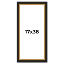 17x38 Frame Gold Real Wood Picture Frame Width 2.25 Inches | Interior Frame Depth 0.5 Inches |