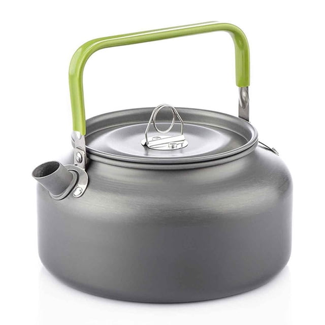 Tetera para acampar, cafetera, tetera portátil de aluminio para picnic al aire libre y senderismo