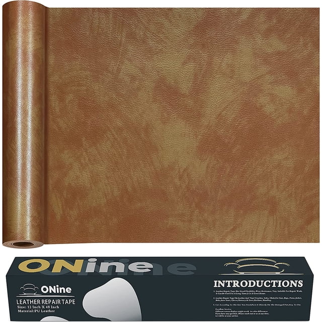Parche de reparación de cuero, cinta de reparación de cuero, parche de reparación de cuero de 12 x 48 pulgadas para muebles, kit de reparación de vinilo, parche de cuero para sofás, muebles, asientos