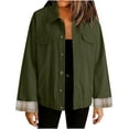 thumbnail image 3 of Admvng Jackets for Women Casual Long Sleeve Lapel Coat Turn-Down Collar Cropped Shackets With Pockets S-2XL, 3 of 6
