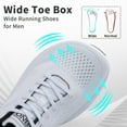 thumbnail image 3 of AHUSIR Mens Running Shoes Wide Toe Box Athletic Tennis Sneakers Arch Support Orthotic Walking Shoes Width Fashion Sneaker Gym Workout Casual for Foot Pain Relief, Size 8-13, 3 of 11