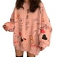 thumbnail image 1 of Qarigey Mujeres Cuello Camiseta Estampado Top Primavera Otoño Manga Larga Camisa Suelta M Prendas para la parte del cuerpo rosado XXL, 1 of 8
