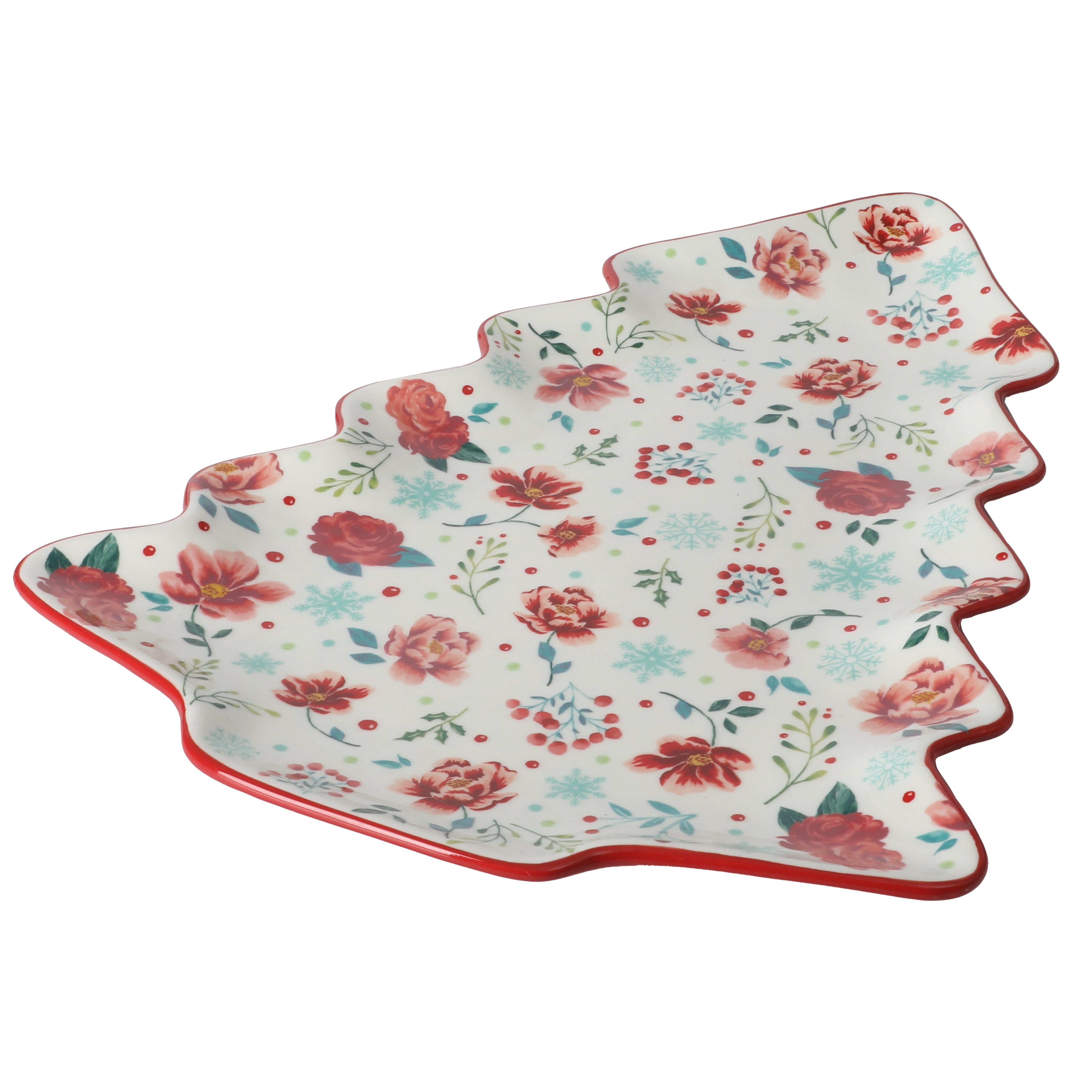 The Pioneer Woman Merry Meadow Tree 16-inch Red Stoneware Platter