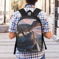 thumbnail image 5 of Salouo Sunset Cliff Dinosaur Print Travel Laptop Backpack,17Inch Casual Bag with Side Pockets for Men & Women Stylish Daypack for Weekender/Business/Hiking-One Size, 5 of 6