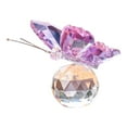 thumbnail image 2 of NookHive Crystal Flying Butterfly Statue with Crystal Ball Base, Sparkling Desk Home Bedroom Decoration, Glass Animal Collectible Gift,Purple, 2 of 4