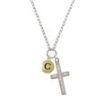 thumbnail image 2 of Delight Jewelry Goldtone Capital Letter - C - Pebble Disc - I Set You Apart Engraved Cross Zoey Necklace, 28", 2 of 4
