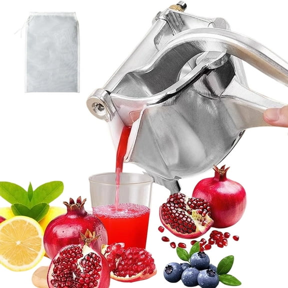 8.2 Inch Aluminum Hand Juicer Squeezer - Manual Press Juicer with 10 Filter Bags & 0.6L Capacity, for Efficient Citrus Juice Extraction