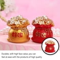 thumbnail image 3 of sweethay Bolsa adornos buena suerte resina pastel decoración tradicional atraer riqueza Artware fortuna figurita de oficina coche regalos Artesanía Rojo sweethay HA072013-02, 3 of 6