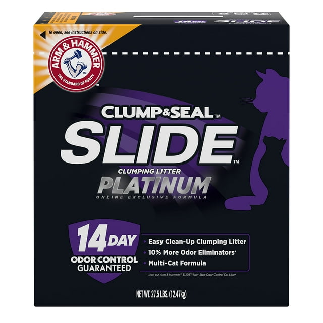 Arena para gatos Arm & Hammer Slide Platinum, fácil de limpiar, 12,5 kg