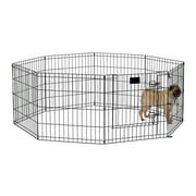MidWest Homes for Pets 24-Inch Exercise Pen, for Indoor and Outdoor Use, 16 Sq Feet of Play, Single Door Folding Dog Pen, with Large Door Opening & Secure Latch, Easy to Set Up, Foldable Dog Playpen