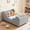 Gray, variant on MOPHOTO Boucle Toddler Bed,Sweet Pink Child Bed for Kids with Extra Safty Broad,Certified Fabric Toddler Floor Bed,Standard Crib Size(Mattress Not Included)