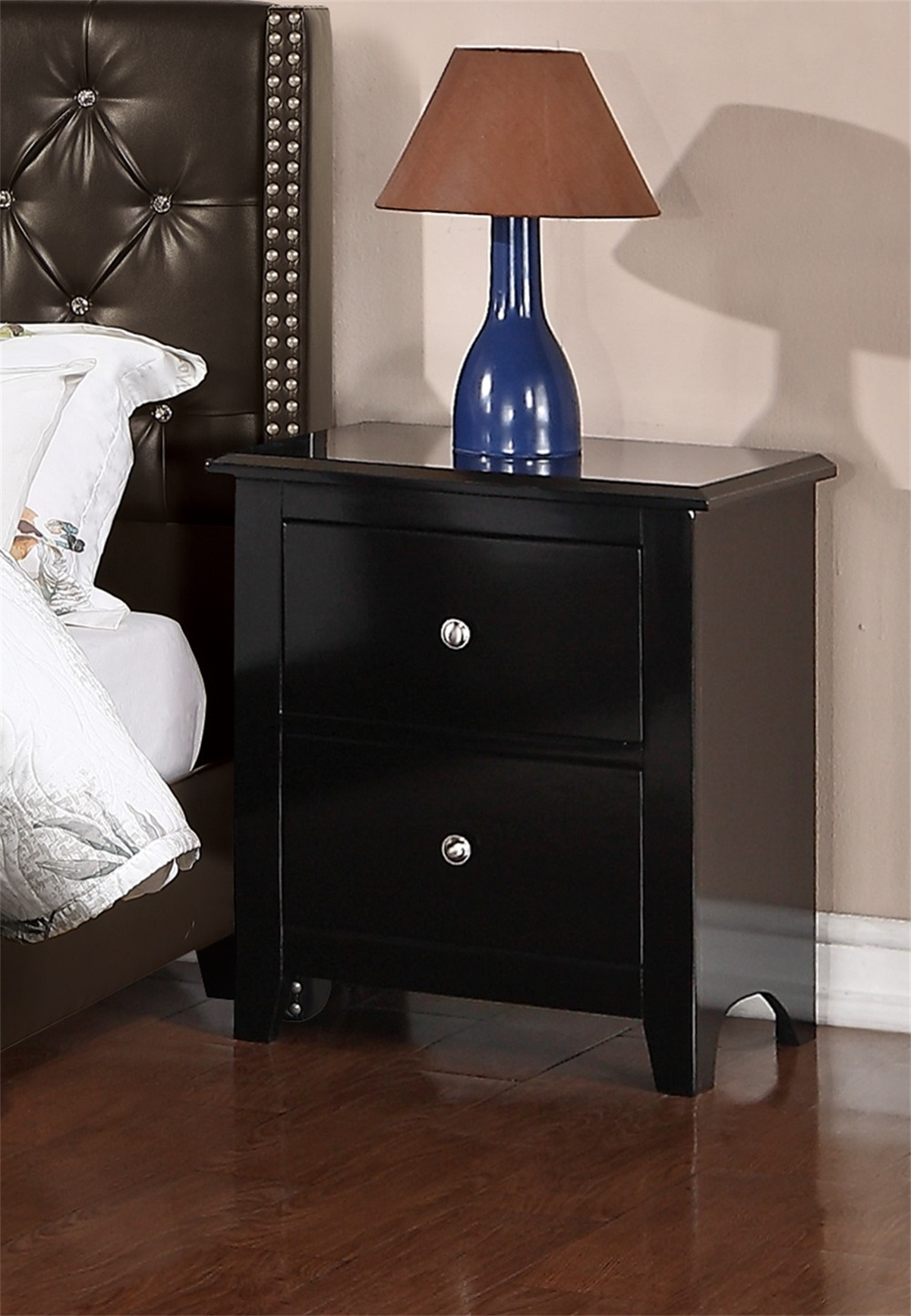 ARCTICSCORPION Bedroom Bed Side Table Nightstand, Modern Wooden Nightstand with 2 Drawers