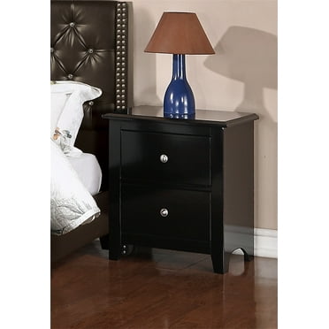 ARCTICSCORPION Bedroom Bed Side Table Nightstand, Modern Wooden Nightstand with 2 Drawers, Bedside Table End Table Side Table for Bedroom Living Room, Home Furniture, Black Color