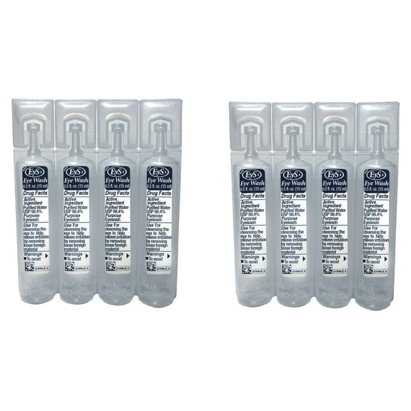 EYS Single-Use Eyewash 8-Vials, 15ml Each