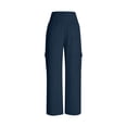 thumbnail image 5 of YOIAVAIOY Womens Stretch Waist Pants Lightweight Baggy Sweatpants Casual Long Pants with Pockets Navy M, 5 of 10