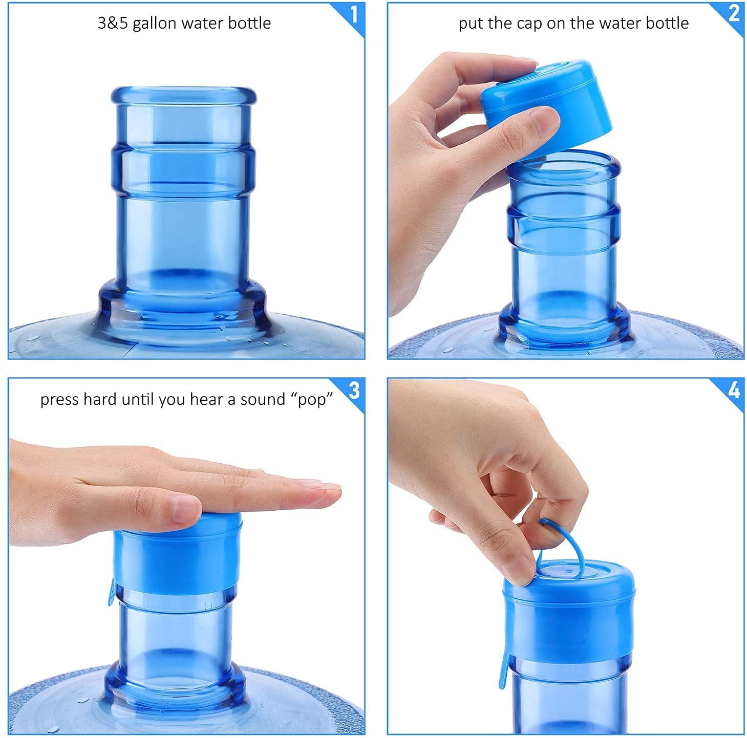 20 Pcs Non Spill Caps,Reusable 55 mm 3 and 5 Gallon Water Jugs Anti-Splash Bottle Caps 