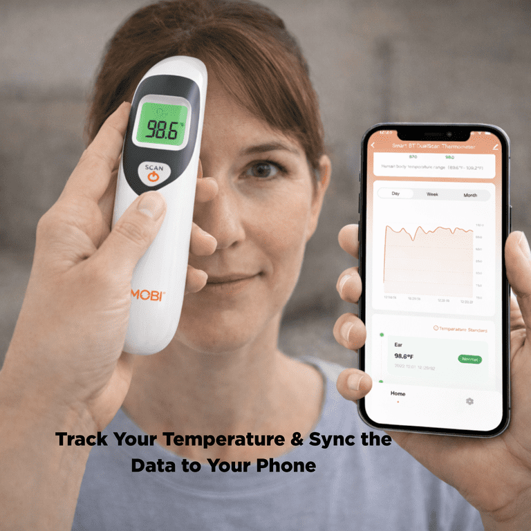 MOBI Smart DualScan Thermometer, Ear & Forehead photo 6