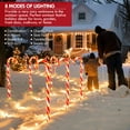 thumbnail image 5 of 30" 10PK 120LED Christmas Candy Cane Pathway Lights Outdoor Yard Decoration 8 Lighting Modes Flashing Outdoor Thicken Lighted Christmas Candy Decor for Garden, 5 of 8