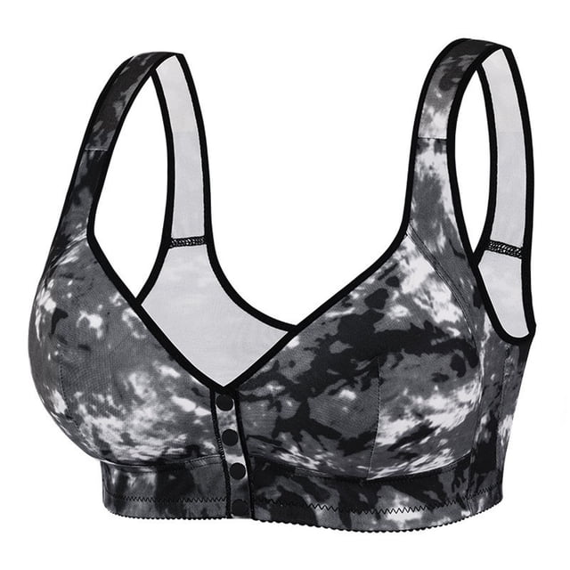 Amzcrzy Women's Plus Size Bras Full Coverage Front Closure Oversized Bra Unpadded Wireless Double Support Bra