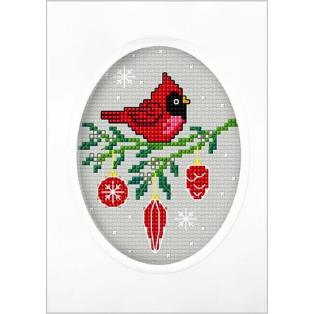 UPC: 5902067324073 | Orchidea Christmas Cardinal Greeting Card Counted Cross-Stitch Kit