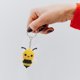 thumbnail image 4 of 10 Uds llavero de abeja de dibujos animados llavero decorativo de abeja bolsa mochila decoración colgante de llaves, 4 of 5