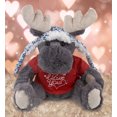 thumbnail image 4 of DolliBu I LOVE YOU Grey Moose Plush with Clothes - Cute Stuffed Animal with Red Shirt For Valentine, Anniversary, Romantic Date, Boyfriend, or Girlfriend Gift - 15 Inches, 4 of 6