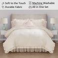 thumbnail image 4 of Mainstays All in One Reversible Comforter and Sheet set- 11 Piece, Queen, Cream Ruffle, 4 of 14