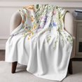 thumbnail image 3 of Throw Blanket for Couch Flowers Leaves Soft Fleece Flannel Blankets Cozy Lightweight Blanket for Home Sofa Living Room Watercolor Flowers Bed Throws 40" x 50", 3 of 9