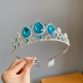 thumbnail image 6 of DESIGNICE Crown Sparkling Crystal Birthday Crown Kids Alloy Tiara Rhinestone Princess Crown 12.5x5cm,Silver,Blue, 6 of 7