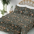 thumbnail image 3 of Ambesonne Tulips Fitted & Flat Sheet with Shams 4 Pcs Set, Fantasy Floral Blooms Print, Full, Cadet Blue Salmon, 3 of 5