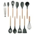 thumbnail image 2 of AAOMASSR Silicone Kitchenware Cooking Utensils Set Non-stick Cookware Spatula Shovel Egg Beaters Wooden Handle, 2 of 5
