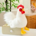 thumbnail image 2 of Fluffy Chicken Plush Toys Cute Farmyard Animal White Chicken Plushies Funny Hen Stuffed  Dolls Gift, 2 of 5