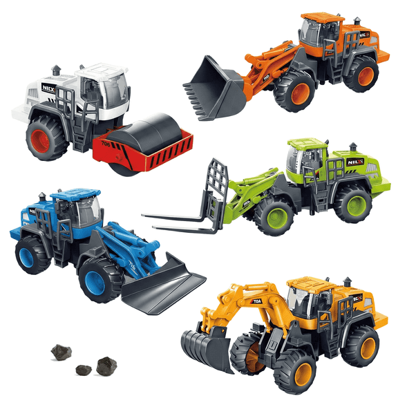 Construction Truck Toys for 3  Years Old Boys, Push Go Truck Sandbox Beach Toys,  Trucks Vehicles Excavator Forklift Bulldozer Friction Powered