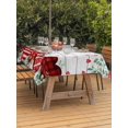 thumbnail image 2 of Outdoor Tablecloth with Umbrella Hole and Zipper, Valentine's Day Rectangle Table Cloth 52x70 Inch Waterproof Tablecloth, Red Love Heart Eucalyptus Floral Grey Wood Picnic Table Cover for Patio, 2 of 7