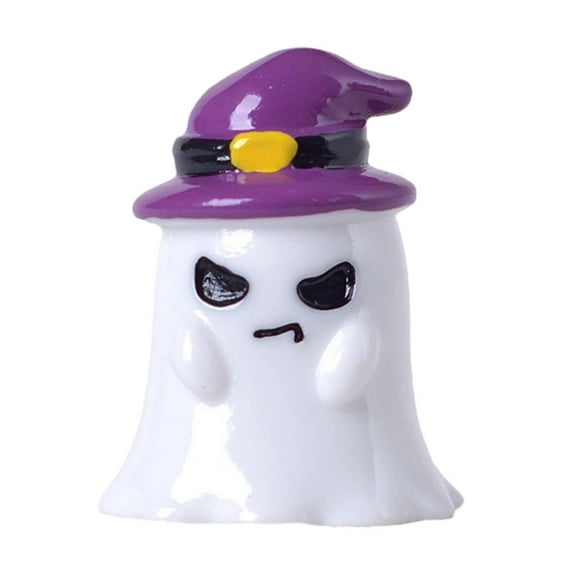 Halloween Figurines Ornaments Cute Cartoon Dollhouse Halloween Miniatures Mini Resin Figurines for Holiday Home Decor Desktop Witch Ghost