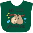 thumbnail image 3 of Inktastic My Titi Loves Me with Sloth and Hearts Boys or Girls Baby Bib, 3 of 4