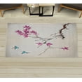 thumbnail image 1 of Japanese Decorative Rug, Cherry Blossom Sakura Tree Branches Romantic Spring Themed Watercolor Picture, Quality Carpet for Bedroom Dorm and Living Room, 6 Sizes, Dark Magenta, by Ambesonne, 1 of 1