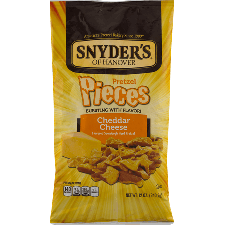 Cheddar Pretzel - Snyder's of Hanover Cheddar Cheese Flavored Pretzel Pieces- Four 12 oz. Bags