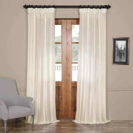 Half Price Drapes Antigua Solid Sheer Rod Pocket Single Curtain Panel