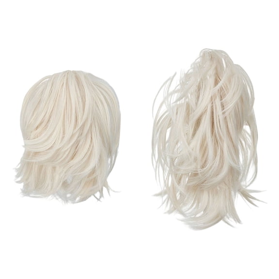 Messy Bun Hair Piece Clip In Ponytail Extension With Bendable Wire Natural Human Hair Updo Accessory For Women