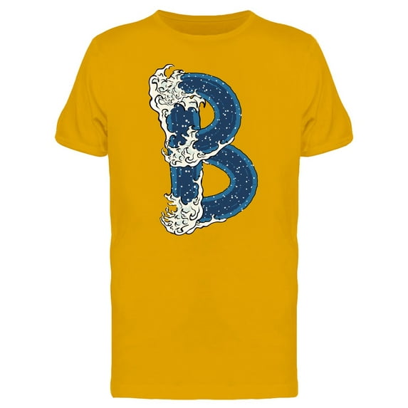 Letter B With Waves T-Shirt Men -Image by Shutterstock, Male x-Large