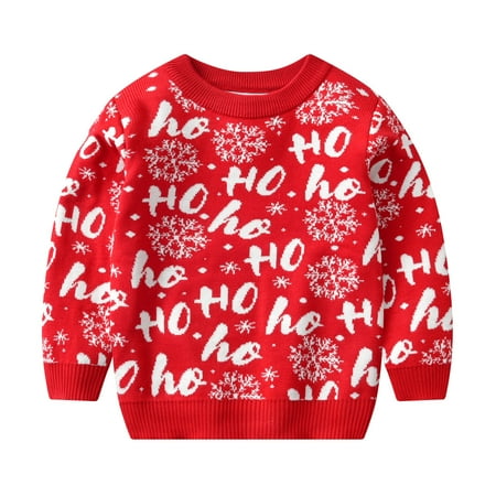 

PANGF Baby Christmas Clothing Stripes Toddler Boys Girls Christmas Cartoon Dinosaur Santa Prints Sweater Long Sleeve Warm Knitted Pullover Knitwear Xmas Tops