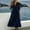 Navy, variant on Ayolanni Summer Dresses for Women 2026 V Neck Short Sleeve Solid A-Line Maxi Dress Flowy Beach Holiday Cotton Linen Long Dress Black L