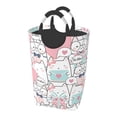 thumbnail image 1 of DouZhe 50L Rectangular Laundry Basket, Cute Pastel Cartoon Cats Prints Waterproof Foldable Laundry Hamper with Aluminum Handles, 1 of 6