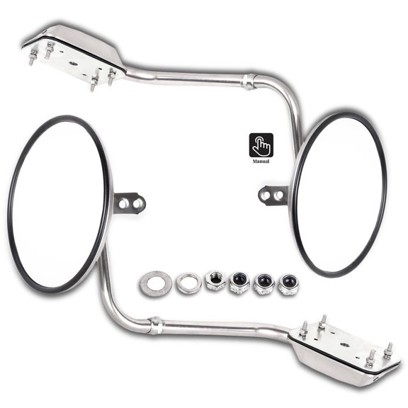 ECCPP Stainless Steel 8" Round Truck Mirror Chrome Passenger Side or Driver Side Replacement fit for Freightliner for Kenworth for Peterbilt