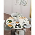 thumbnail image 4 of Round Fitted Tablecloths with Elastic Edge Halloween Bandage Gnomes Pumpkin Pumpkin Oil-Proof Waterproof Wipeable Table Cover for Kitchen Dining Party Decor Cute Ghost Table Clothes,55" - 60", 4 of 7