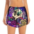 thumbnail image 2 of Xecao's Mushrooms and Skull for a double-layer running short for women, perfect for gym, tennis, and more, featuring a convenient pocket., 2 of 9